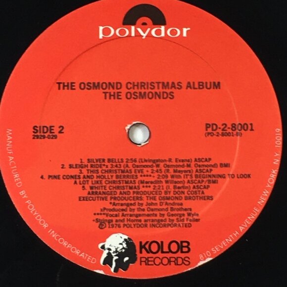 The Osmonds Christmas Album Vinyl Two Records 20 Holiday Songs By Polydor Kolob - Picture 9 of 13